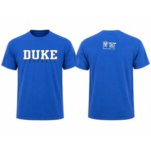 Duke University Blue Devils Football Graphic‎ Tee Large Royal Blue Vintage Style
